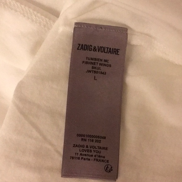 NWT Zadig & Voltaire White Skull Tshirt - Picture 8 of 8